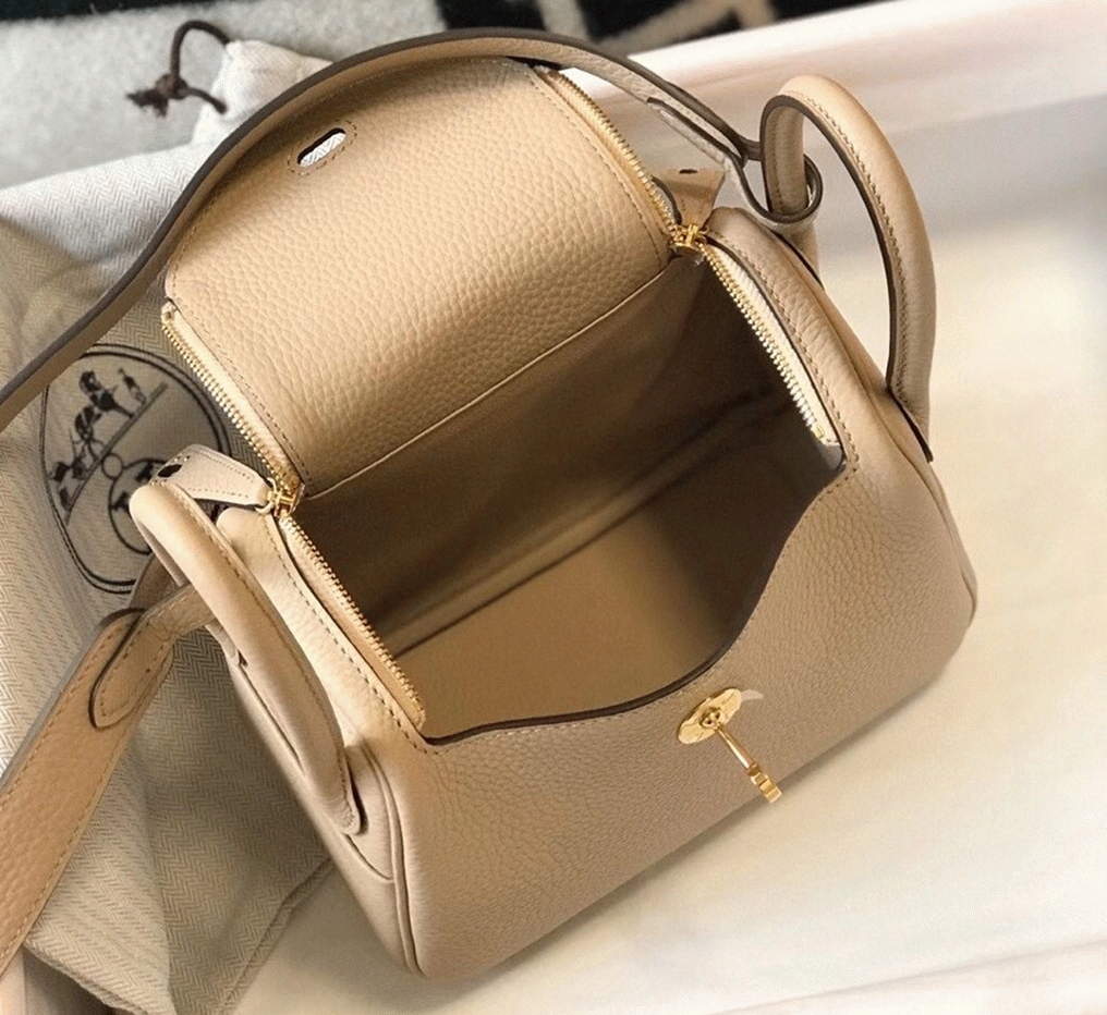 Top replica Hermes Lindy Mini handbag in trench color