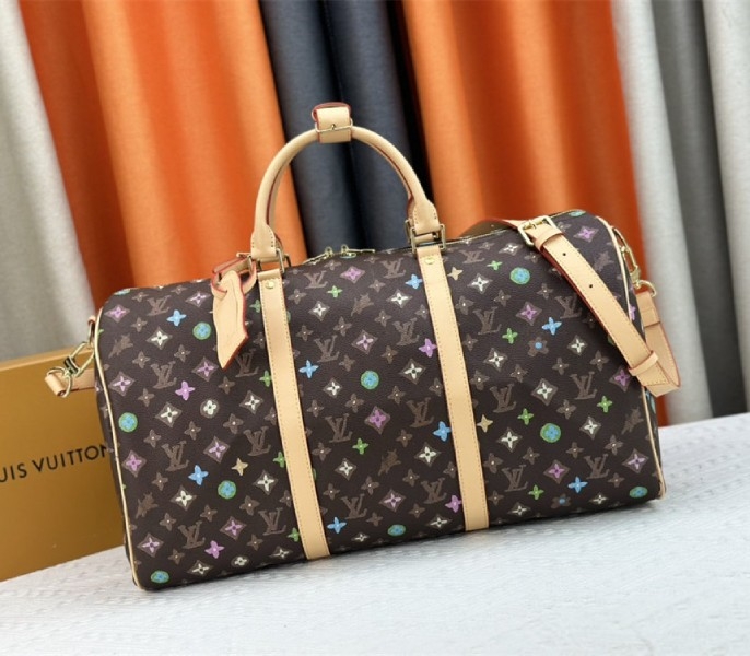 Louis Vuitton Monogram Craggy Keepall Travel 50 Bag In Chocolate