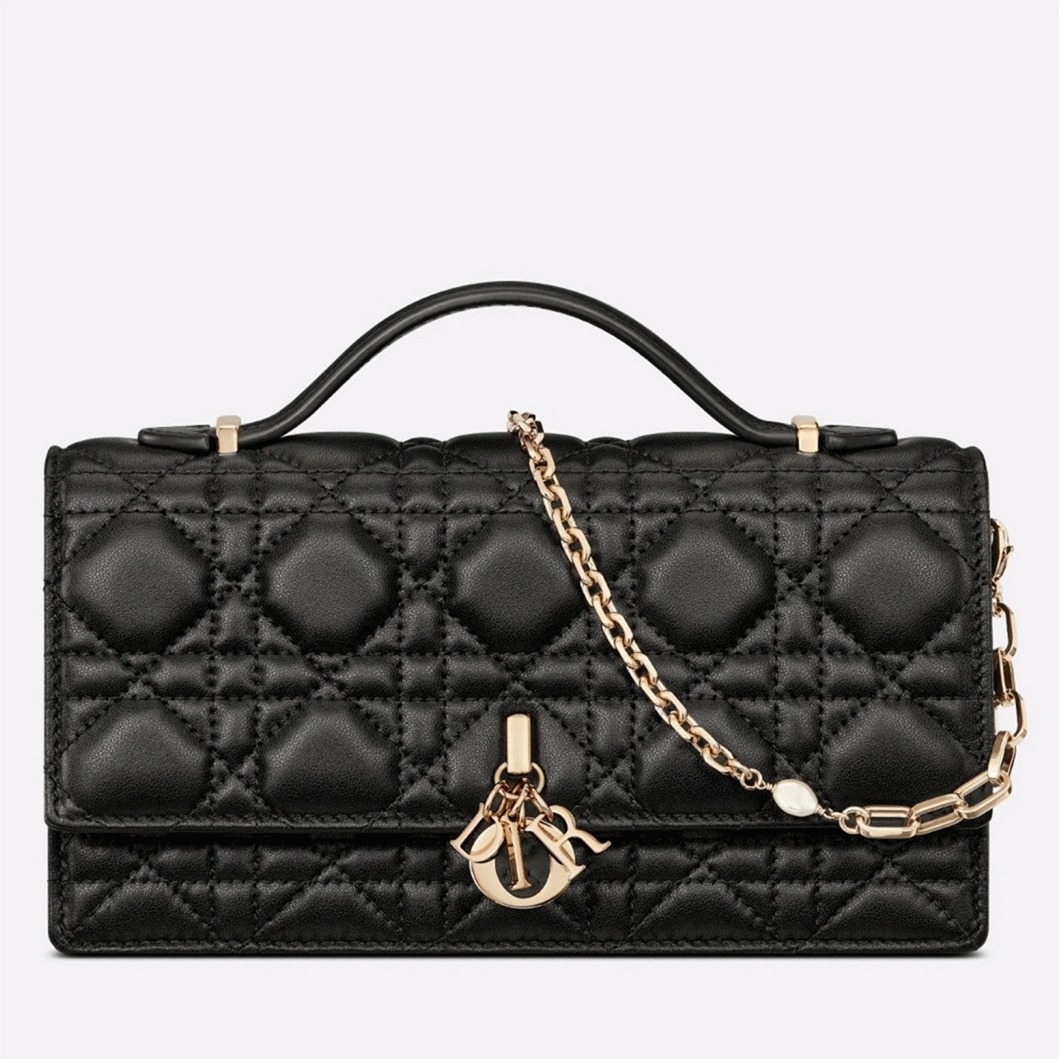 Dior Miss Dior Mini Bag Replica in Black Cannage Lambskin