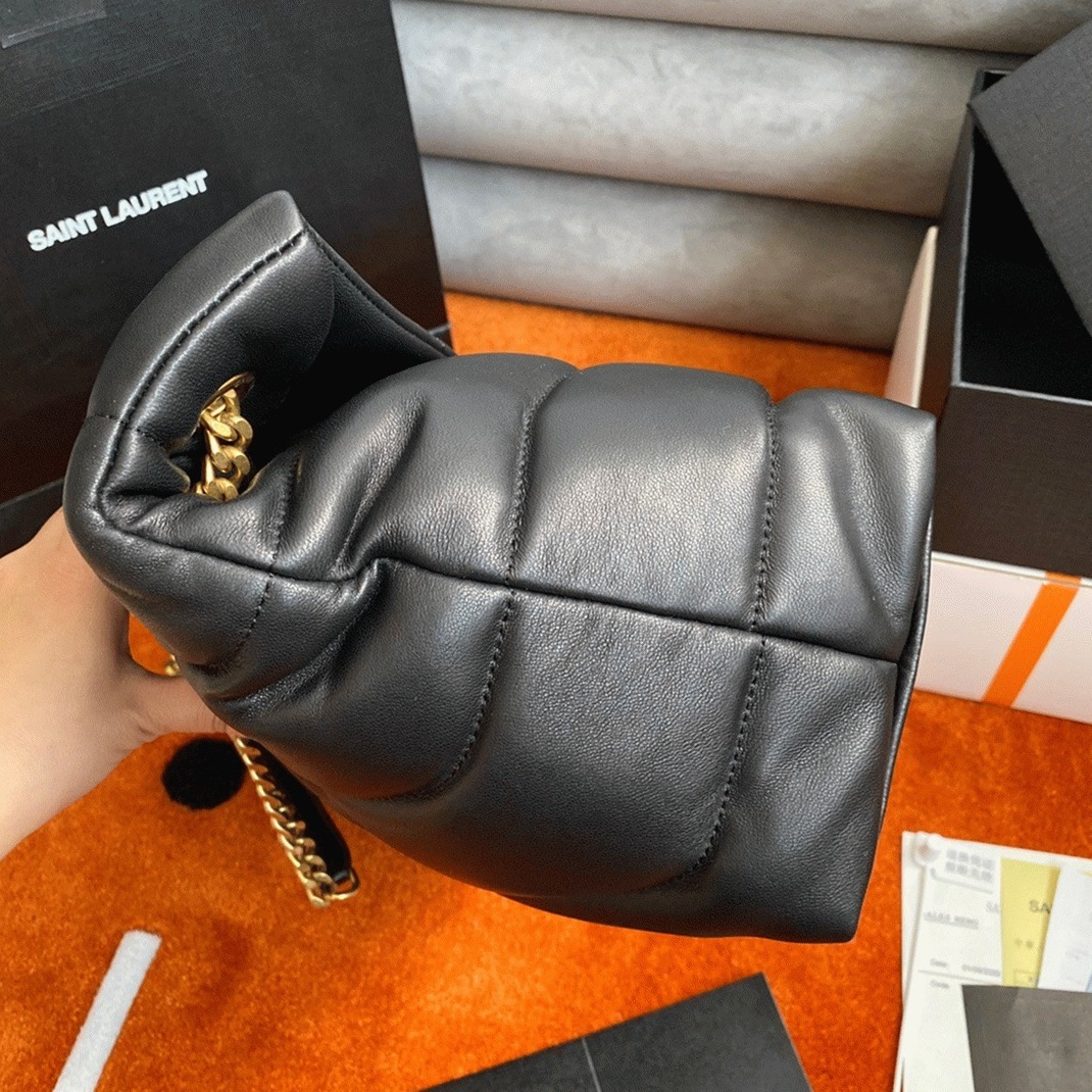 Saint Laurent Puffer Medium Chain Bag Black Lambskin