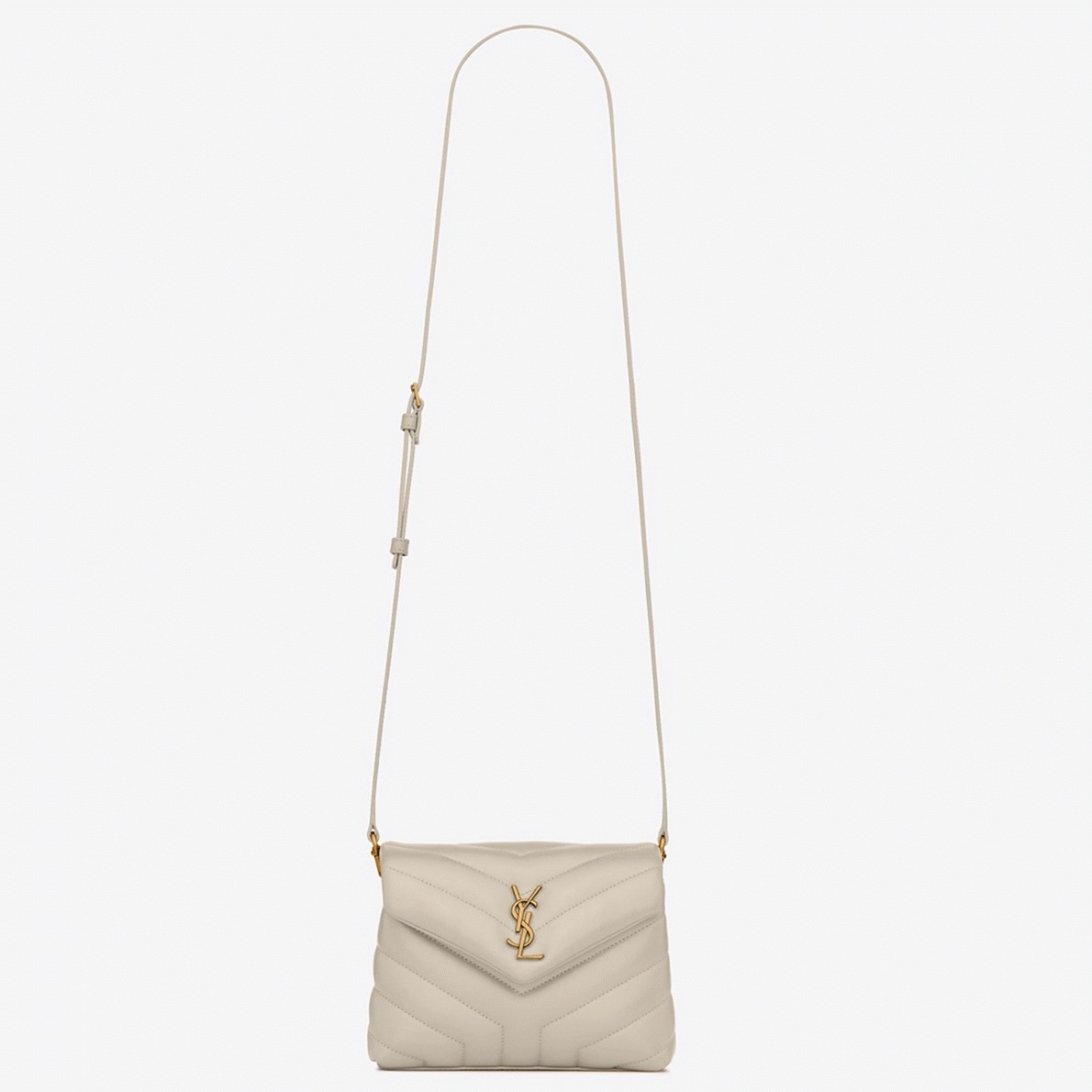 Fake Saint Laurent LouLou Toy Strap Bag White