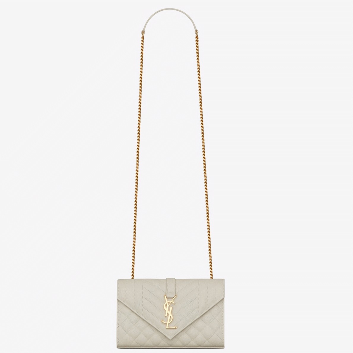 Fake Saint Laurent Envelope Small Bag White