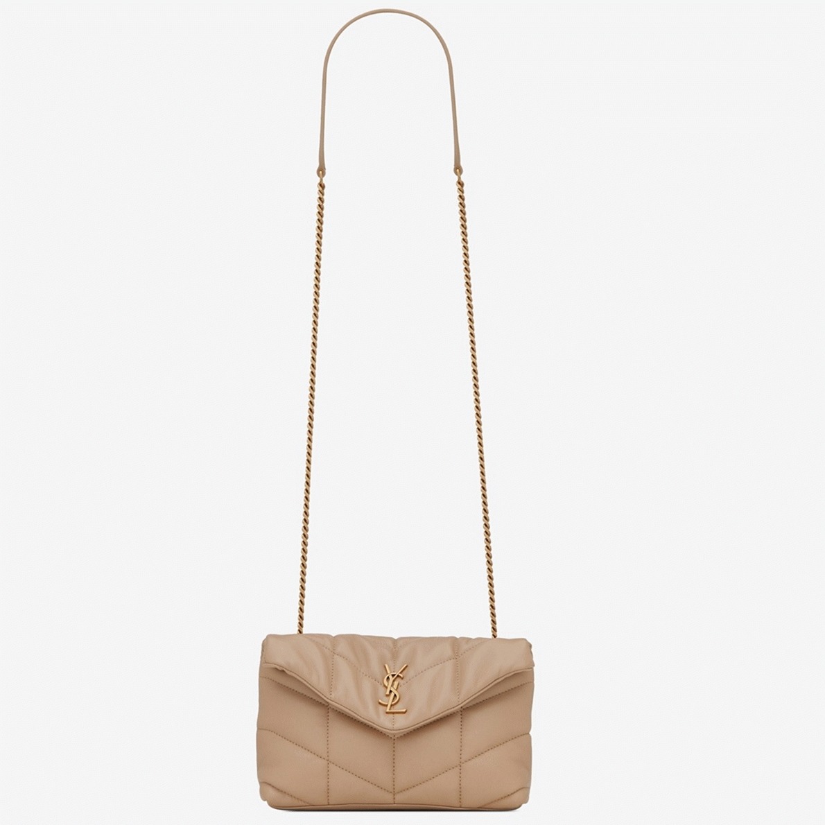 Replica Saint Laurent Puffer Toy Bag Beige Quilted Lambskin