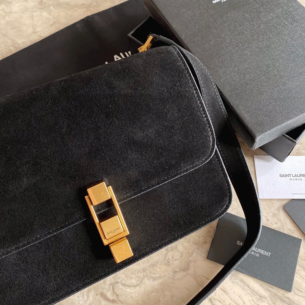 Fake Saint Laurent Le Carre Satchel Bag Black