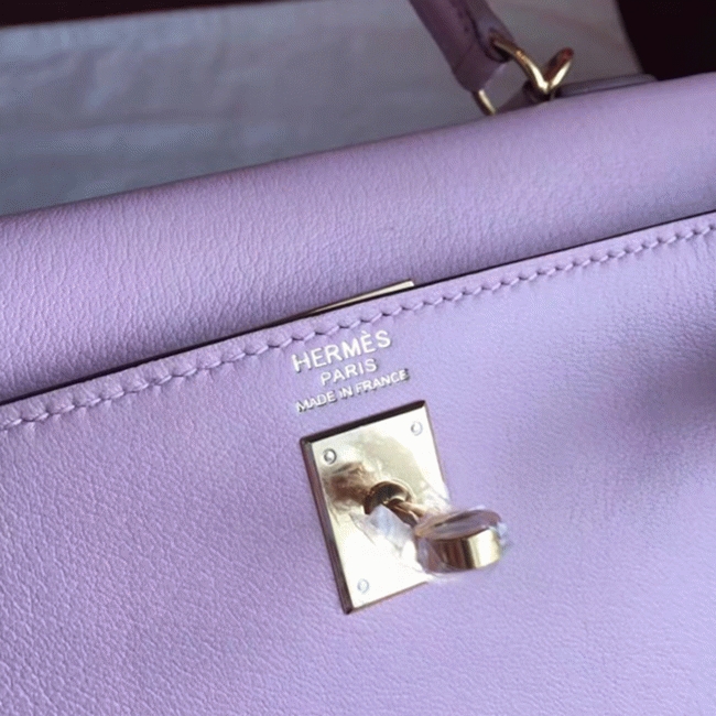 Rose Dragee Swift Replica High Quality Hermes Kelly Retourne 28cm Bag