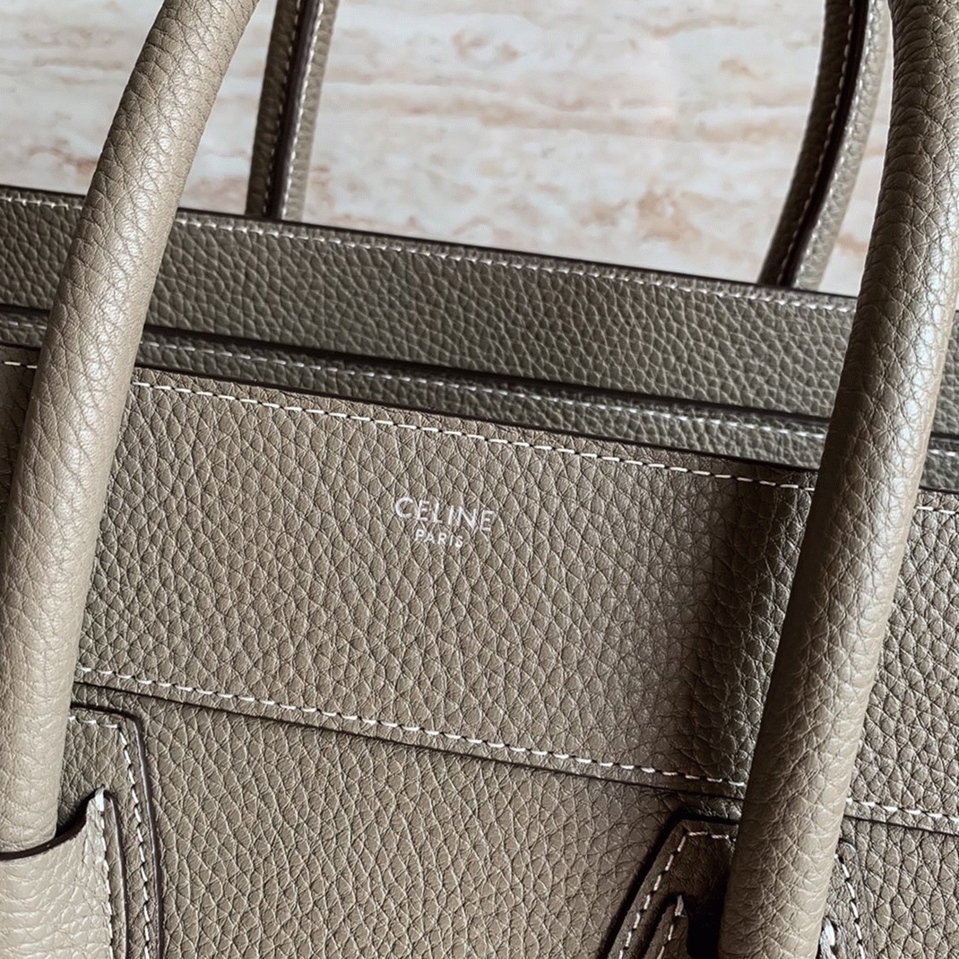 Celine Mini Luggage Tote Bag Knockoff in Souris