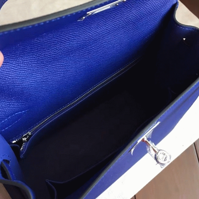 Blue Electric Epsom Fake Discount Hermes Kelly Sellier 28cm Fashion Tote