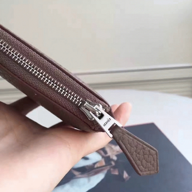 Etoupe Luxury Replica Hermes Wallet Azap Zipped