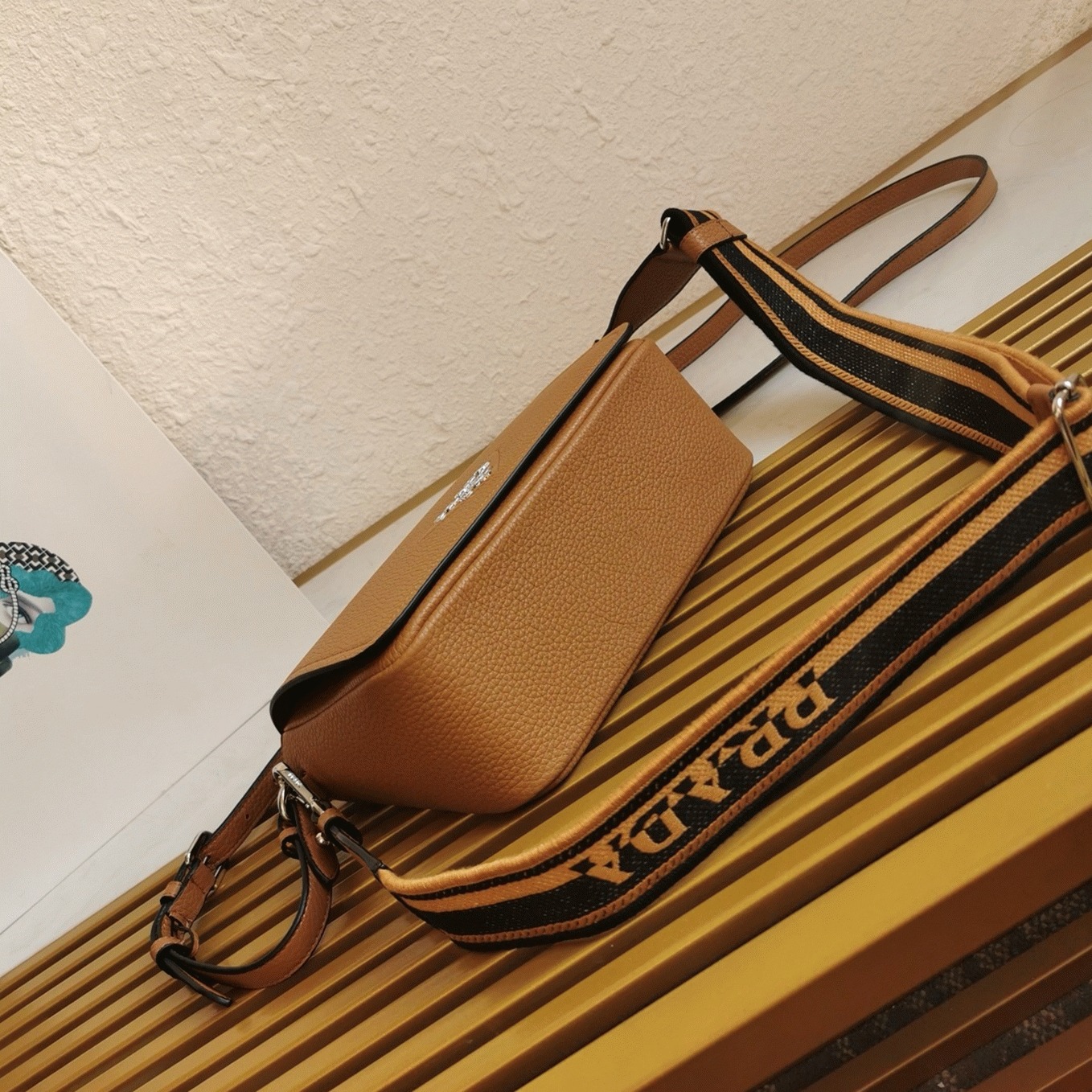 Prada Flap Shoulder Bag Fake in Brown