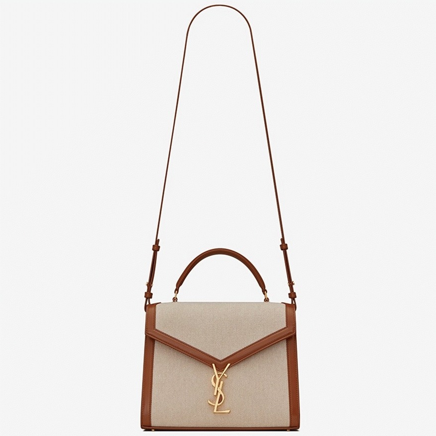 Fake Saint Laurent Cassandra Medium Bag Beige Canvas