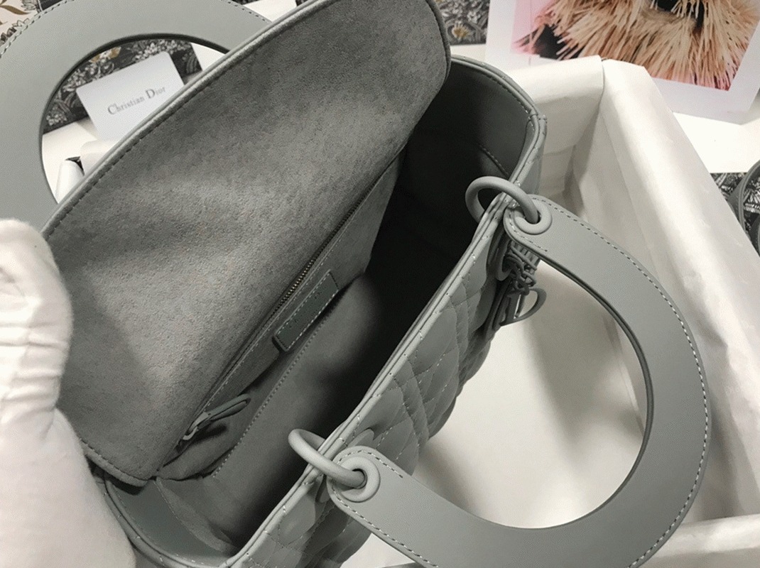 Dior Lady Dior Medium Bag Replica in Grey