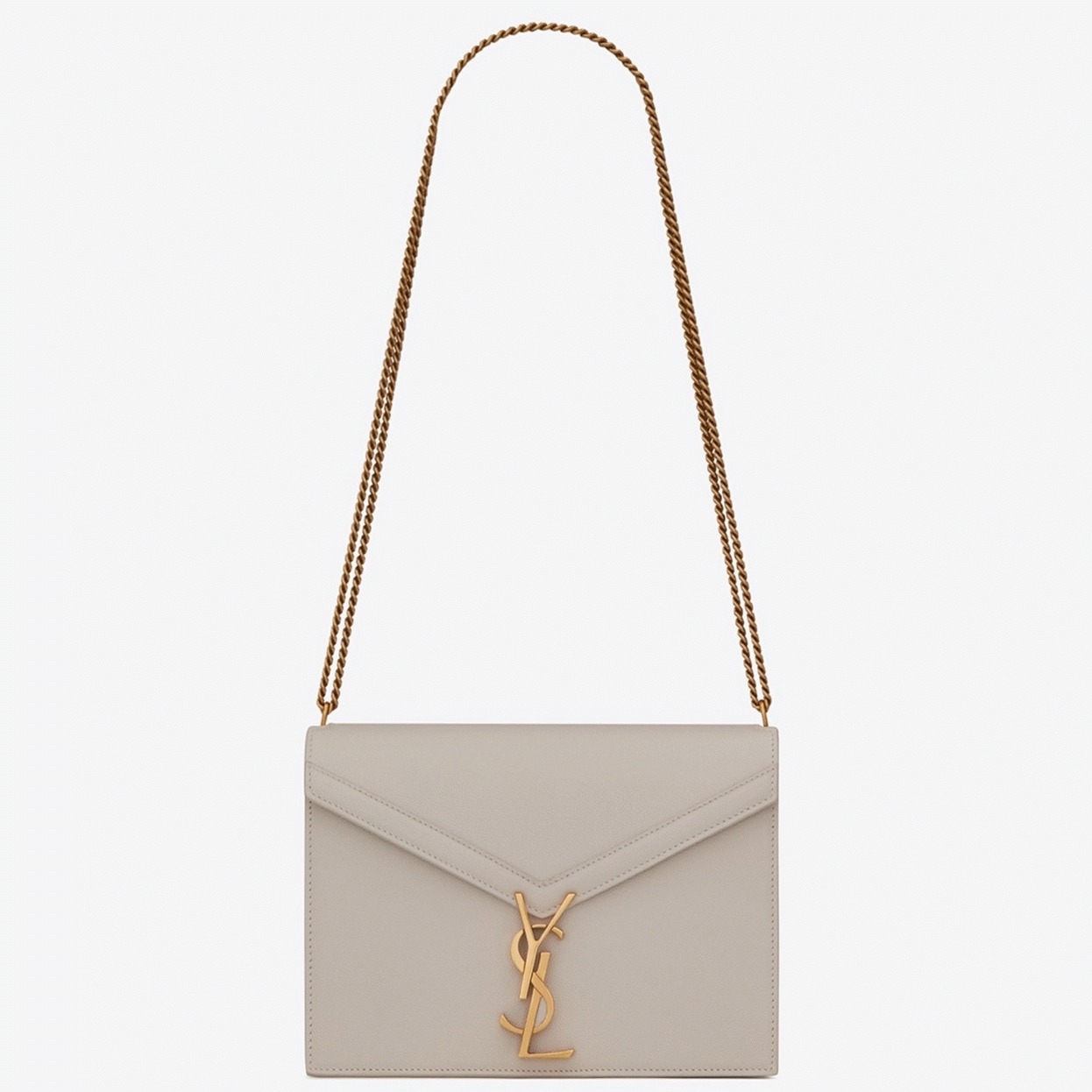 Fake Saint Laurent Cassandra Medium Chain Bag White