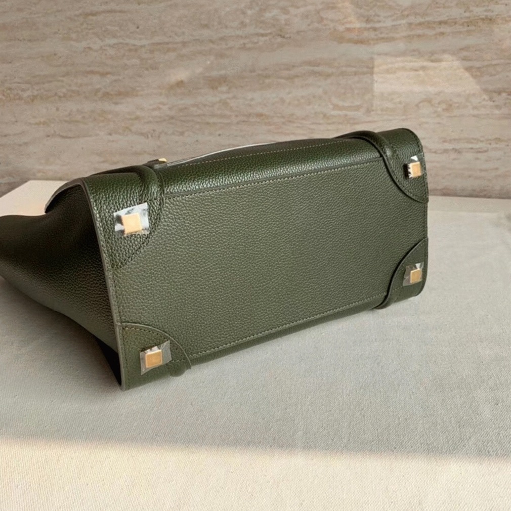 Celine Micro Luggage Tote Bag Knockoff in Khaki Green