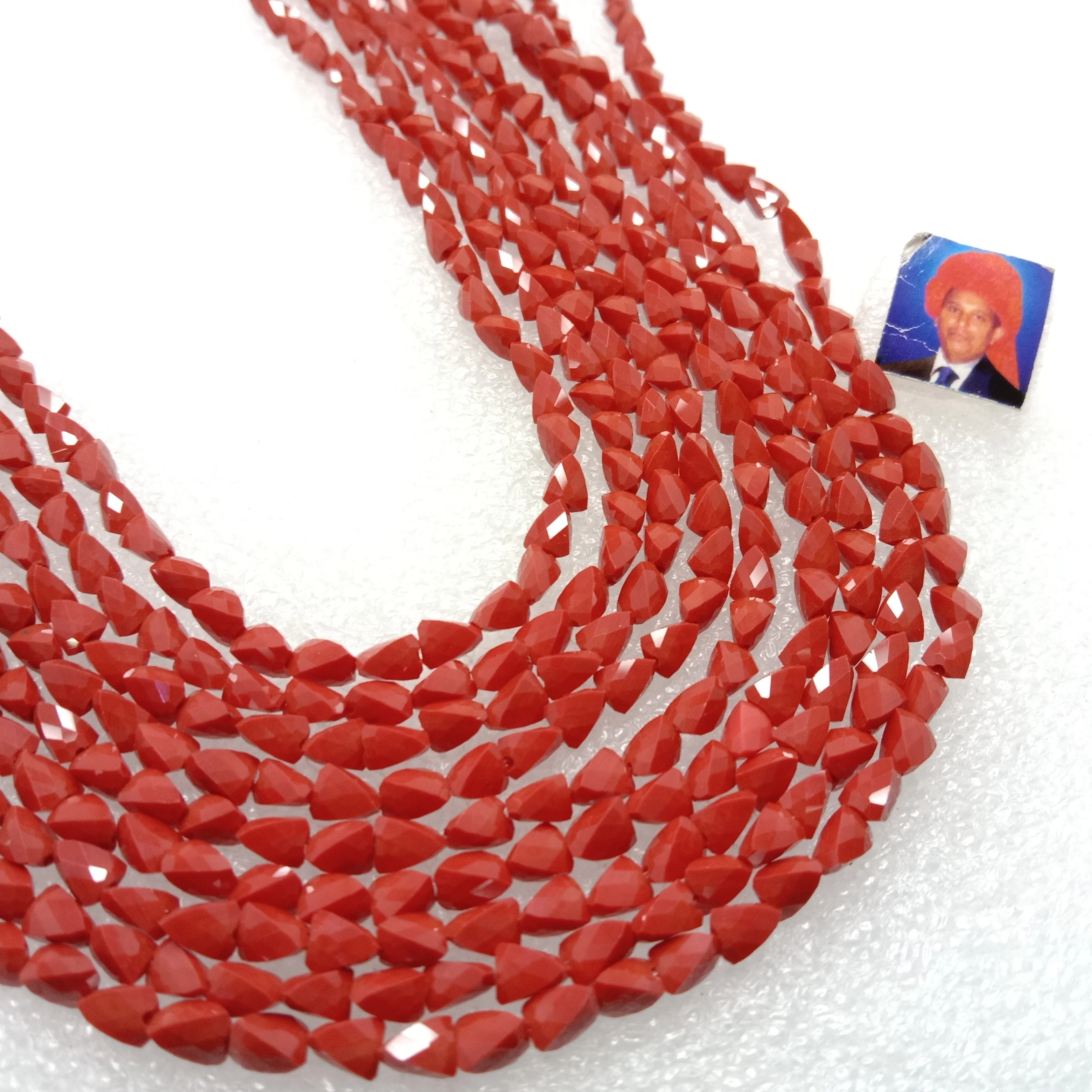 high quality orange xcut crystal beads 6mm 1 string