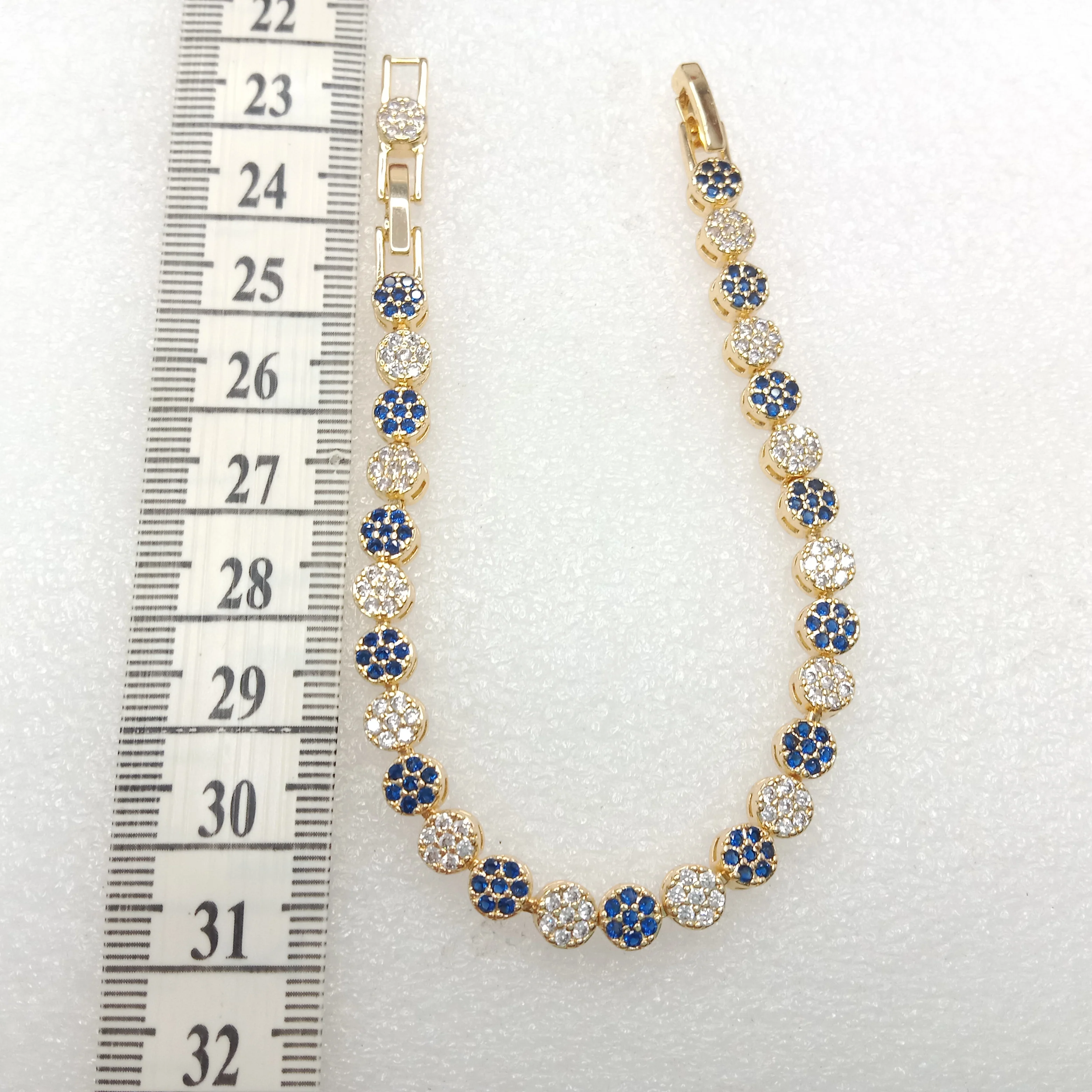 Dark blue stone round shape (1pcs) high quality AD bracelet (6 inches)