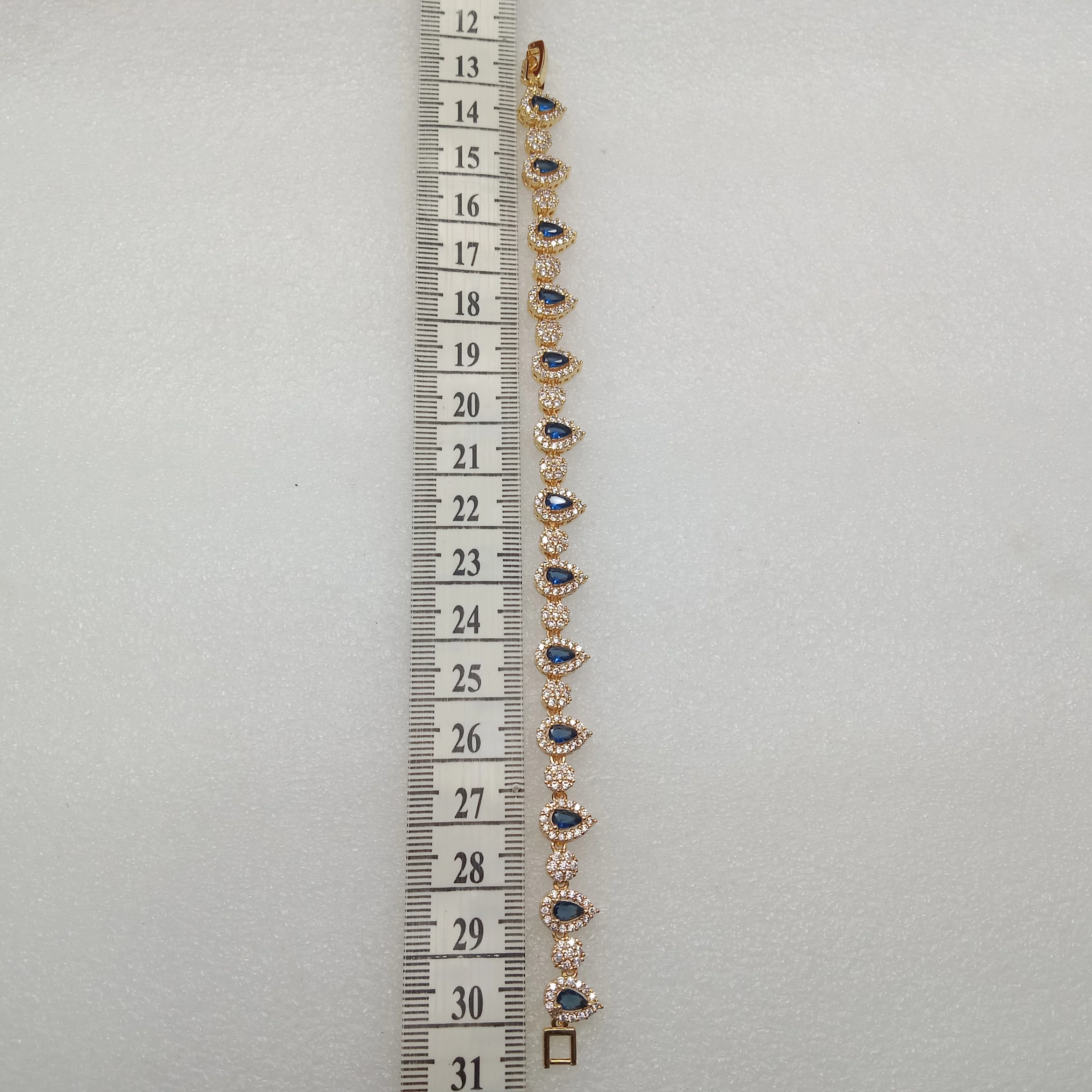 Dark blue stone drop shape (1pcs) high quality AD bracelet (6 inches)