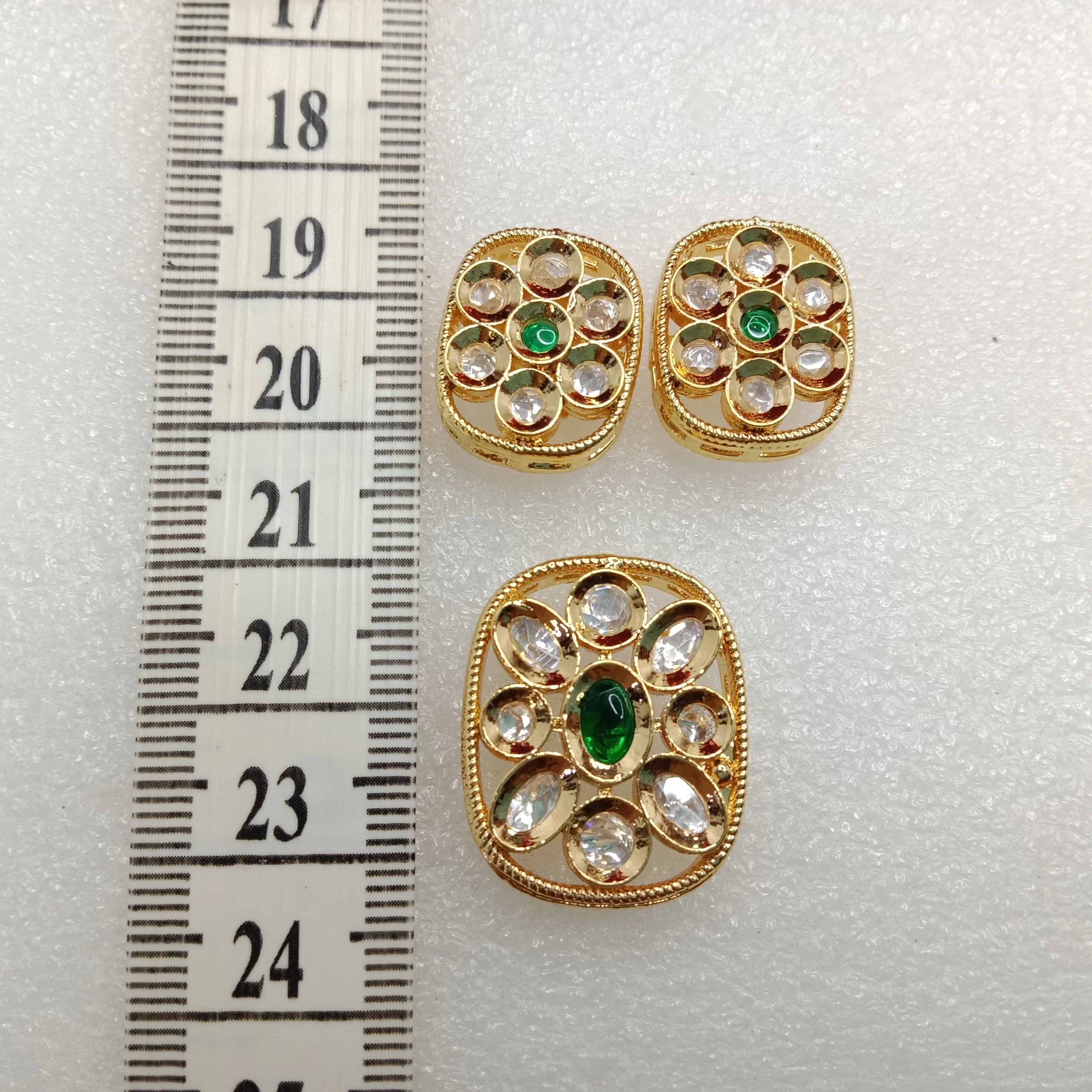 Dark green (1set) high quality kundan pendant set  26mm(2cm)