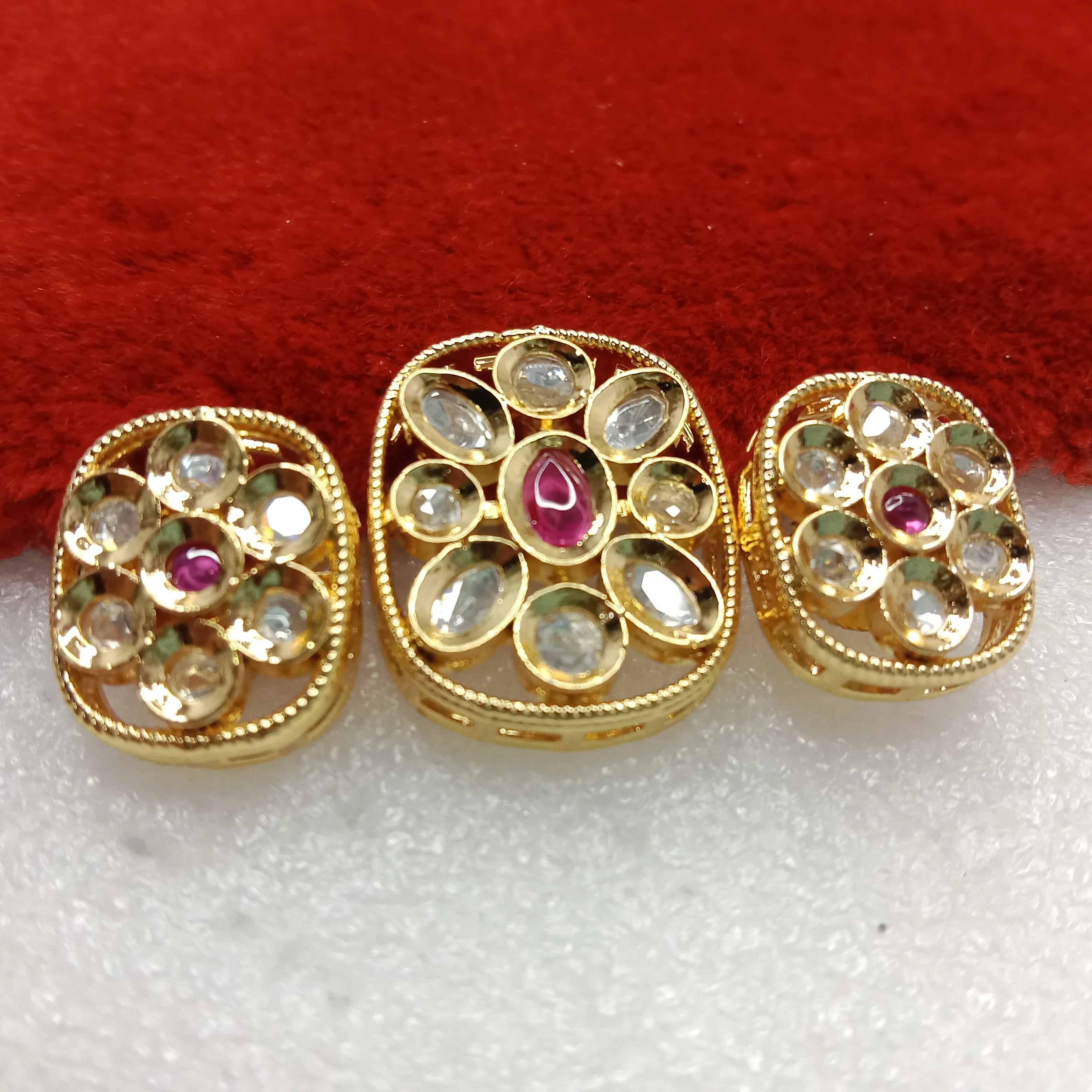 Dark pink (1set) high quality kundan pendant set  26mm(2cm)