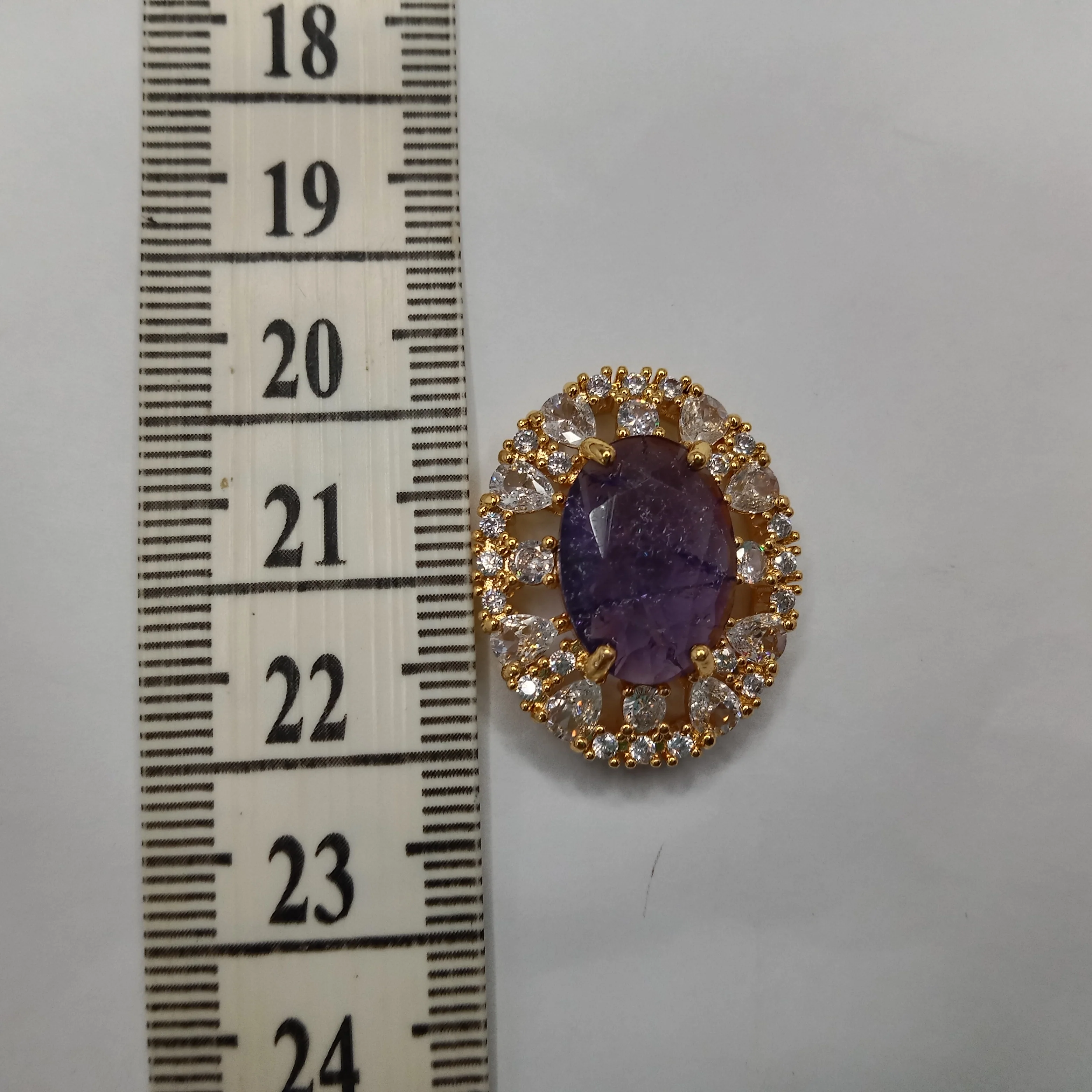 Crack Amethyst stone  (4pcs) high quality AD connectors  26mm(1 inches)