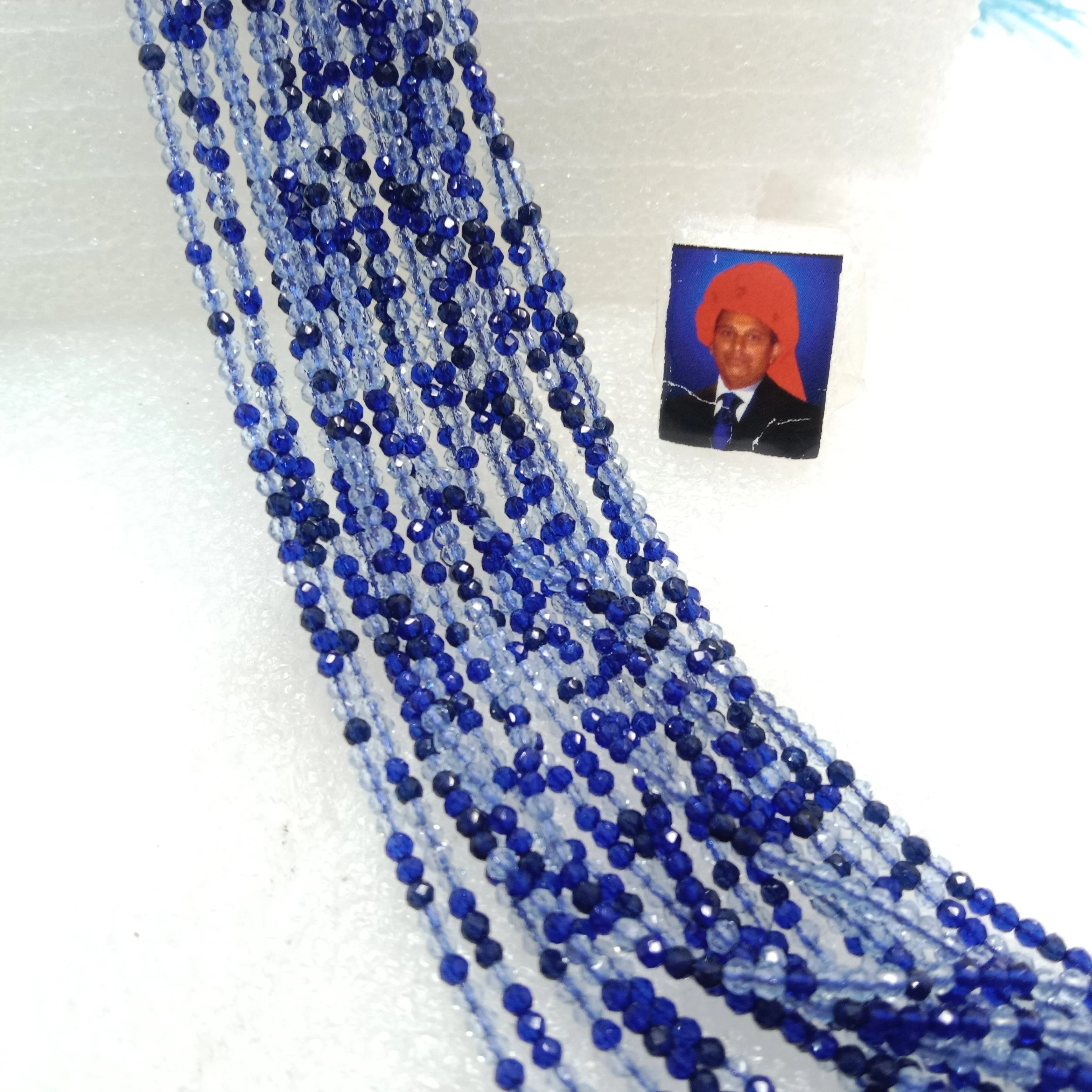 high quality dark blue shade hydro beads 2mm 1 string