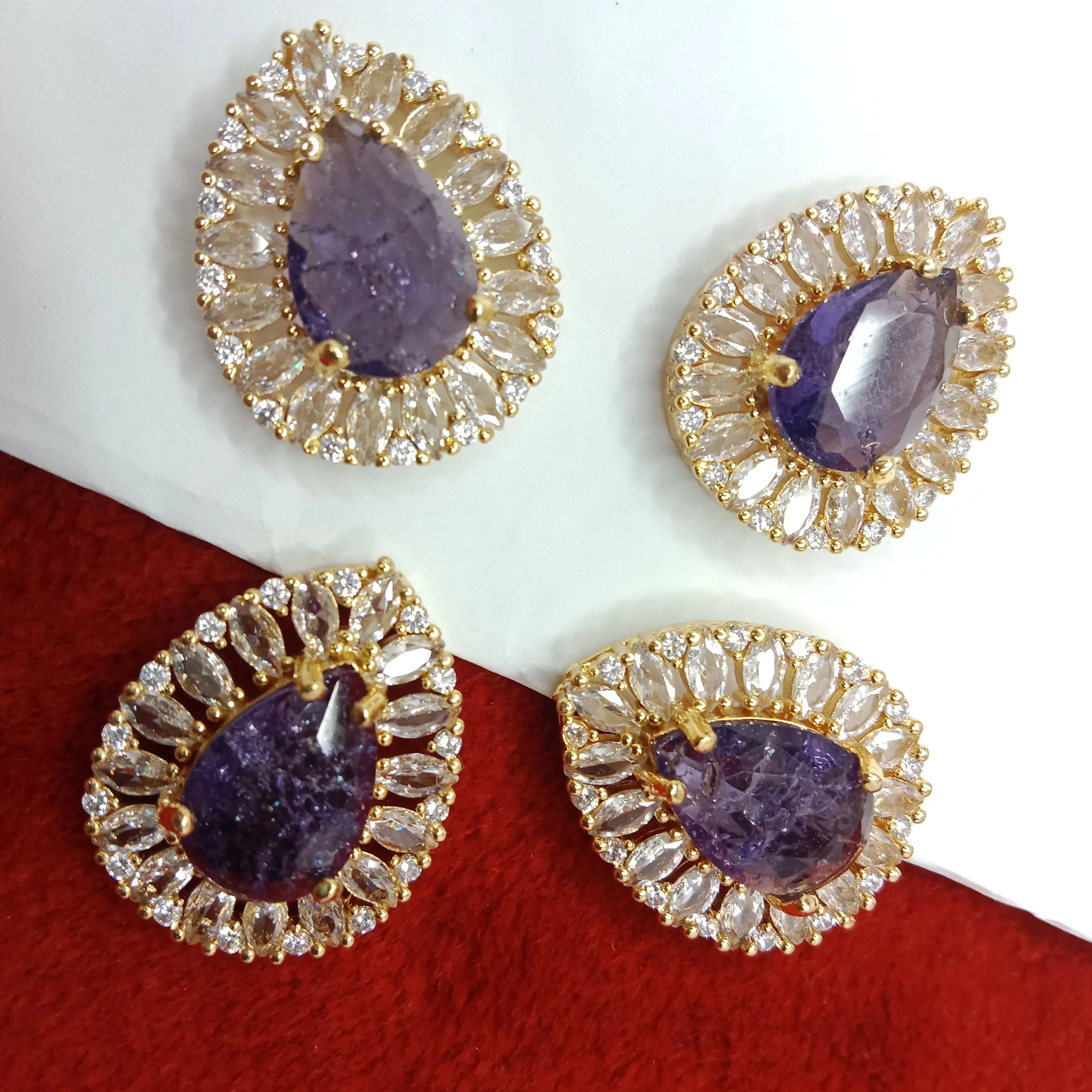 High quality purple crack stone colour AD connectors 26mm (1 inches) (2pcs)