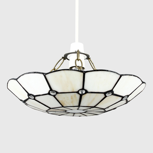 Tiffany Style Traditional White Pendant Light Shade - Cream by ValueLights