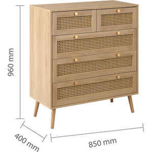 Wooden 4 Piece Furniture Set Wardrobe Chest of Drawers Bedsides Birlea - Oak by Birlea