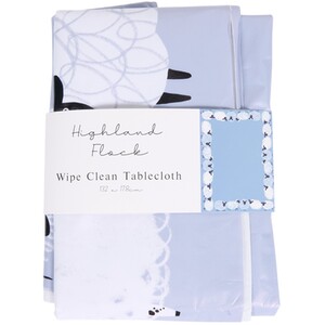 Highland Flock Wipe Clean Tablecloth - Blue