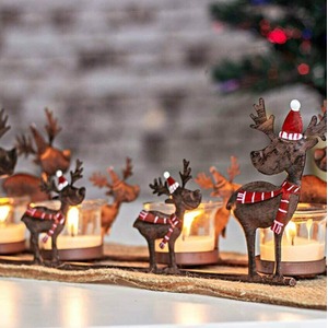 Reindeer Candle Tealight Holder - Brown by Marco Paul