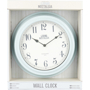 Wall Clock with Long-lasting Baterry-powered Mechanism -Blue - Blue by Living Nostalgia