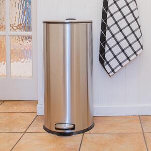 Round Stainless Steel Kitchen Pedal Bin - 30L by Harbour Housewares