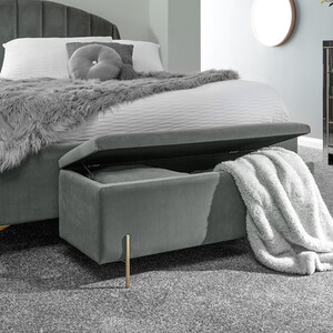 Mystica Ottoman Storage Bench - Grey