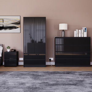 Vida Designs Glinton 3 Piece FSC Certified Bedroom Set - Black by Vida Designs