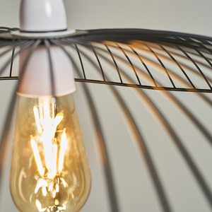 Wavy Umbrella Design Black Wire Ceiling Pendant Light Shade - Black by ValueLights