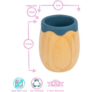 130ml Bamboo Baby Trainer Cup - Navy Blue / 8cm by Tiny Dining