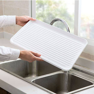 Iron Dish Drainer Drip Tray - White by Livingandhome