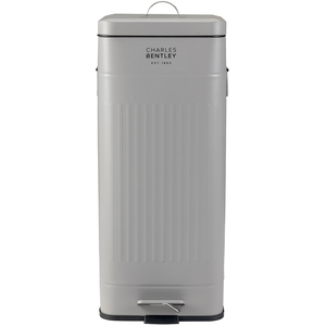 30L Steel Square Retro Bin - Light Grey / Matt by Charles Bentley