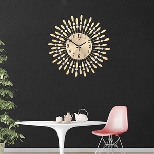 Crystal Sun-Shaped Wall Clock - Gold by Livingandhome