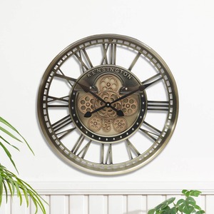 Antique Style Metal Gear Clock for Living Room - Bronze by Vanity Living