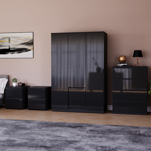 Vida Designs Glinton 4 Piece FSC Bedroom Set - Black by Vida Designs