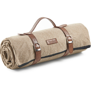Picnic Blanket with Faux Leather Carry Handle - Beige / 180cm by VonShef