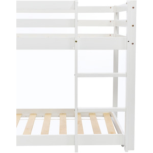 Bunk Bed for Kids with Adjustable Ladder and Slide - White by Abrihome