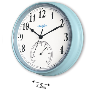 Tub Wall Clock with Thermometer - Pastel Blue by Audlee