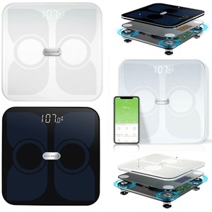 Digital Bluetooth Bathroom Weighing Scales Body Fat Smart Analyzer - Black by Bucanim