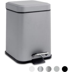 Square Stainless Steel Bathroom Pedal Bin - Matt Grey by Harbour Housewares