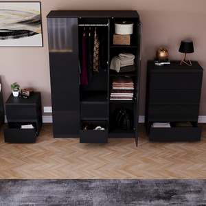 Vida Designs Glinton 3 Piece FSC Bedroom Set - Black by Vida Designs