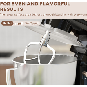 HOMCOM Stand Mixer 4.5L Food Mixer for Baking 6 Speeds and Pulse Setting - Black by HOMCOM