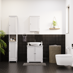 Liano 1 Door Wall Cabinet, White - White by Vida Designs