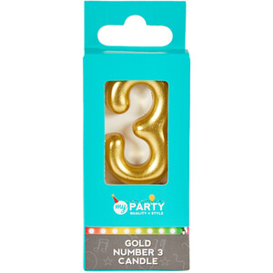 My Party Gold Number Candle by My Party
