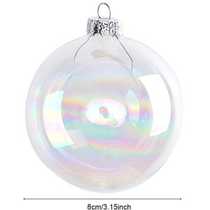 5 Pack Rainbow Glass Ornament Balls for Christmas Tree Decor - Clear by Livingandhome